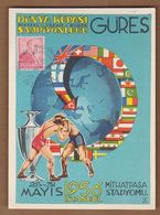 AC TURKEY MAXIMUM CARD - WORLD FREESTYLE & GREKOROMEN WRESTLING CHAMPIONSHIP 25 - 31 MAY 1956 ISTANBUL - Tarjetas – Máxima