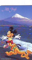 Télécarte Japon * 110-179376 * DISNEY * MICKEY (6352)  Mt. FUJI  * Série Voyage N° 9 * Japan Phonecard TK - Disney