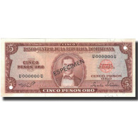 Billet, Dominican Republic, 5 Pesos Oro, 1975, 1975, Specimen, KM:109s, NEUF - República Dominicana