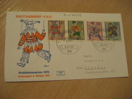 Harlekin Clown Yvert 501/4 BONN 1970 FDC Cancel Cover GERMANY Puppet Puppets Marionette Marionettes - Marionnetten