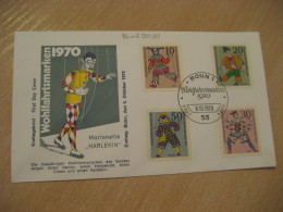 Harlekin Clown Yvert 501/4 BONN 1970 FDC Cancel Cover GERMANY Puppet Puppets Marionette Marionettes - Puppets