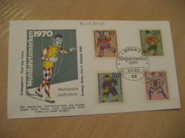 Harlekin Clown Yvert 501/4 BONN 1970 FDC Cancel Cover GERMANY Puppet Puppets Marionette Marionettes - Marionnetten