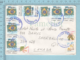 Brasil - 10 Stamps, Cover Casa Forte 1993 Recife-Pe Send To Sherbrooke Quebec Canada Canada - Lettres & Documents