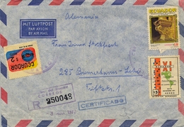 1973 , ECUADOR , CERTIFICADO , GUAYAQUIL - BREMERHAVEN , CORREO AÉREO - Equateur