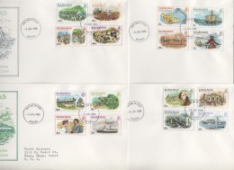 1980  Complete Set Of 16 Definitives On 4 FDCs - Bahama's (1973-...)