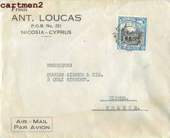 NICOSIA CYPRUS CHYPRE ANT. LOUCAS NICOSIE AIR-MAIL  STAMP LETTRE MARCOPHILIE LETTER - Chypre