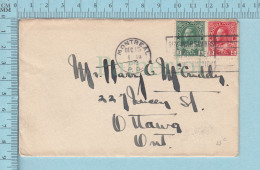 Canada 1911  - Cover Montreal 1919 On  # 104 + # 106,, Send To Ottawa, - Lettres & Documents