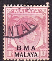 Malaya B.M.A  SG 9 1945 British Military Administration, 10c Purple, Used - Malaya (British Military Administration)