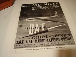 ANCIENNE PUBLICITE AEROMARITINE UAT  1954 - Advertisements