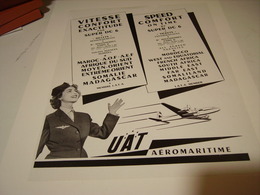 ANCIENNE PUBLICITE AEROMARITINE UAT  1955 - Advertisements