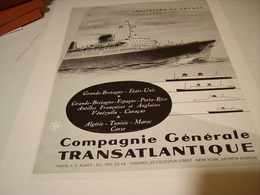 ANCIENNE PUBLICITE INVITATION AU VOYAGE TRANSATLANTIQUE 1955 - Pubblicità