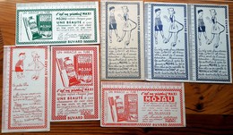 7 Buvard 1951  - 5 Différents MAXI MOYAU à SAINT OUEN (Seine)  ADIN - MAXILINE  Avec Illustration Et Double Décimètre - Chaussures