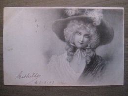 Cpa Litho Illustrateur Wichera - M. M. Vienne 112 - Art Nouveau Femme à Chapeau N/B - 1903 - Wichera