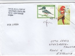 GOOD CUBA Postal Cover To ESTONIA 2018 - Good Stamped: Birds - Lettres & Documents