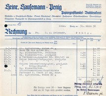 B4585 - Penig - Heinrich Hausemann Papiergroßhandel Buchdruckerei - Rechnung 1938 - 1900 – 1949