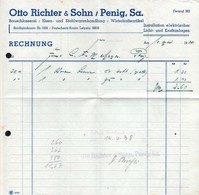 B4588 - Penig - Otto Richter & Sohn - Schlosserei Eisen Und Stahlwaren - Rechnung 1938 - 1900 – 1949