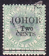 Malaysia-Johore SG 19 1891 Two Cents On 24c Green, Used - Johore