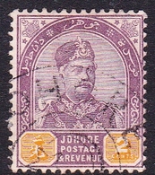 Malaysia-Johore SG 22 1891 Sultan Aboubakar, 2c Dull Purple And Yellow, Used - Johore