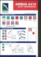 BRAND NEW  !  Singapore Airlines Silk Air SilkAir Airbus A319 Safety Information Card (#4) - Fichas De Seguridad