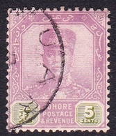 Malaysia-Johore SG 65 1904 Sultan Ibrahim, 5c Dull Purple And Sage Green, Used - Johore