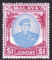 Malaysia-Johore SG 145 1949 Sultan Sir Ibrahim, $ 1.00, Mint Hinged - Johore