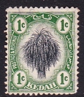 Malaysia-Kedah SG 1 1912 Sheaf Of Rice, 1c Black And Green, Mint Hinged - Kedah