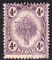 Malaysia-Kedah SG 54 1926 Sheaf Of Rice, 4c Violet, Used - Kedah