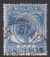 Malaysia-Kedah SG 84a 1950 Sheaf Of Rice, 20c Bright Blue, Used - Kedah
