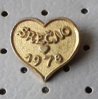 Happy New Year 1978 Heart Love Slovenia Pin - Christmas