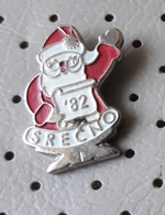 Happy New Year 1982 Christmas Santa Claus Slovenia Pin - Kerstmis