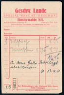 B4606 - Finsterwalde - Geschw. Lande - Rechnung Quittung - 1900 – 1949