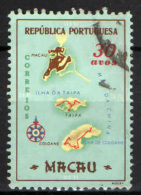 MACAO - 1956 - ANTICA MAPPA DELLA COLONIA - USATO - Oblitérés
