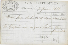 1874 - CERES - CARTE PRECURSEUR ENTIER Avec REPIQUAGE De ST ETIENNE (LOIRE) => PONT DE VAUX (AIN) - Precursor Cards