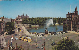 PAYS BAS,NEDERLAND,HOLLANDE,NETHERLANDS,S' GRAVENHAGE EN 1965,LA HAYE,DEN HAAG,vue Aérienne,bus,drapeau France - Den Haag ('s-Gravenhage)