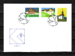 379h * LIECHTENSTEIN 1186/8 * BAUDENKMÄLER * MICHEL 8,00 * ERSTTAGSGESTEMPELT **!! - Storia Postale