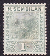 Malaysia-Negri Sembilan SG 2 1891 Tiger 1c Green, Mint No Gum - Negri Sembilan