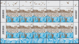 !a! GERMANY 2018 Mi. 3395 MNH SHEET(10) - Hanseatic City Of Rostock - 2011-2020