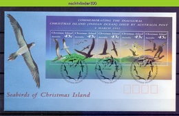 Mwe2603b FAUNA VOGELS BOOBY NODDY FRIGATEBIRD BIRDS VÖGEL AVES OISEAUX CHRISTMAS ISLAND 1993 FDC - Albatros