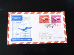 LETTRE DE HAMBURG  POUR PARIS  PAR DEUTSCHE LUFTHANSA - 1927-1959 Briefe & Dokumente