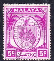 Malaysia-Negri Sembilan SG 46 1952 Arms, 5c Bright Purple, Used - Negri Sembilan