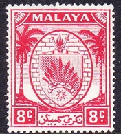 Malaysia-Negri Sembilan SG 48 1949 Arms, 8c Scarlet, Mint Hinged - Negri Sembilan