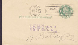 United States Postal Stationery Ganzsache Entier NEW YORK GRAND CENTRAL ANNEX 1943 Readressed (2 Scans) - 1941-60