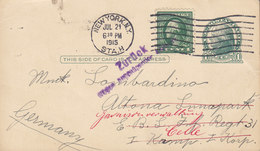 United States Uprated Postal Stationery Ganzsache Entier NEW YORK 1915 ALTONA Infanteri Regiment ZURÜCK, CELLE Germany - 1901-20