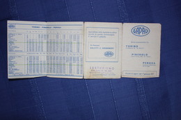 AUTOLINEE SAPAV - ORARIO TORINO-PINEROLO-PERPSA - 1977 - Europe