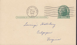 United States Postal Stationery Ganzsache Entier HARRISONBURG Va. 1942 CULPEPPER (2 Scans) - 1941-60