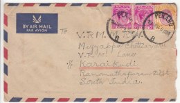 Used  Airmail Air Mail. 1954 Penang Malaya - Penang