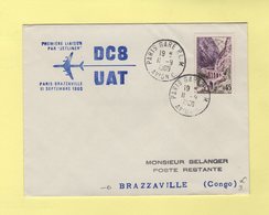 Premiere Liaison Par Jetliner - Paris Brazzaville - 11 Sep 1960 - 1960-.... Lettres & Documents