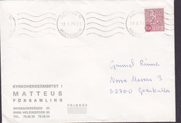 Finland KYRKOHERDEÄMBETET I MATTEUS FÖRSAMLINGEN, HELSINKI Helsingfors 1975 Cover Brief GRANKULLA Sweden - Lettres & Documents