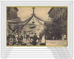 69 - PONTCHARRA SUR TURDINE - Congres Eucharistique 8-10 Sept 1911 - La Grande Rue - La Procession (animee) - Pontcharra-sur-Turdine