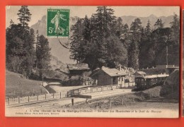 DA07-09 Chemin De Fer Martigny-Chatelard Gare Des Marécottes Dent De Morcles.Affranchissement Frontal 1912. Jullien 6784 - Martigny